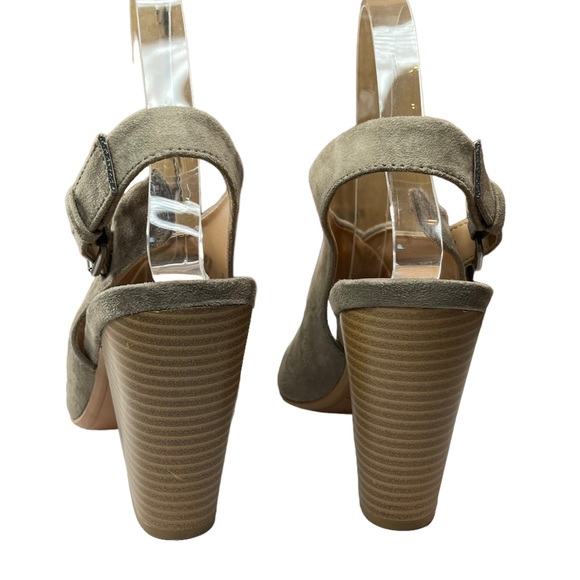 Joe’s Cameron chunky heel taupe tan khaki strappy heels women’s shoes size 8 - Picture 6 of 15